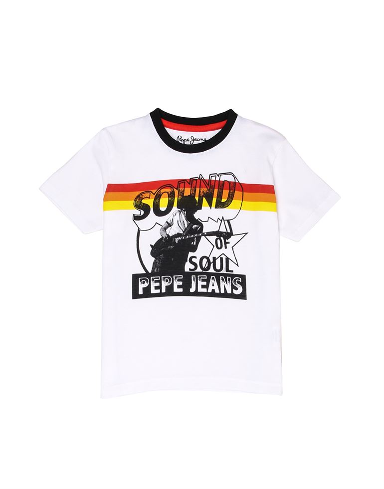 Pepe Jeans Boys Graphic Print White T-Shirt